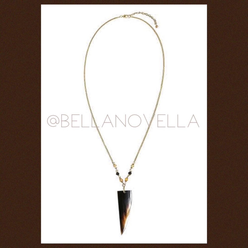 Buffalo Horn Long Pendant Necklace - Picture 2 of 3